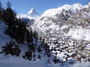 Vue sur les hébergements de Zermatt
