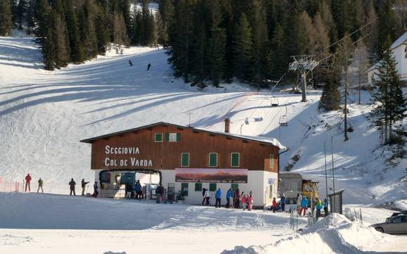 La plus haute gare aval en Vénétie – domaine skiable Misurina – Passo Tre Croci