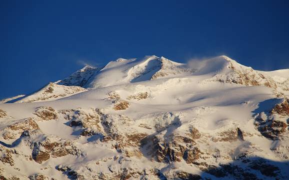 Le plus grand dénivelé dans le Mont Rose – domaine skiable Alagna Valsesia/Gressoney-La-Trinité/Champoluc/Frachey (Monterosa Ski)