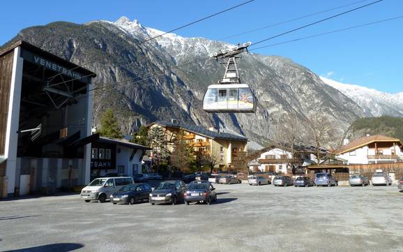 Tirol West: Accès aux domaines skiables et parkings – Accès, parking Venet – Landeck/Zams/Fliess
