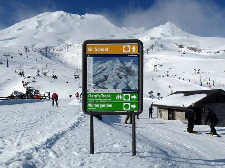 Nouvelle-Zélande: indications de directions sur les domaines skiables – Indications de directions Tūroa – Mt. Ruapehu