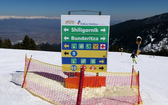 Pirin: indications de directions sur les domaines skiables – Indications de directions Bansko