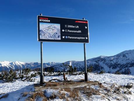 Haute-Autriche: indications de directions sur les domaines skiables – Indications de directions Hinterstoder – Höss