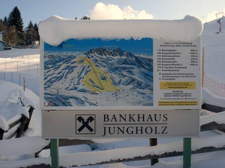 Ausserfern: indications de directions sur les domaines skiables – Indications de directions Jungholz