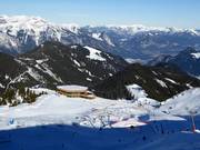 Vue sur le domaine skiable depuis Onkeljoch