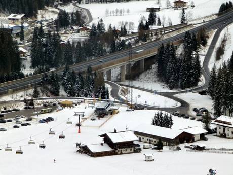 Salzburger Sportwelt: Accès aux domaines skiables et parkings – Accès, parking Flachauwinkl/Kleinarl (Shuttleberg)