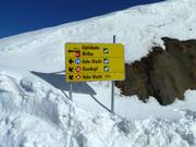 Signalisation des pistes sur le domaine skiable de Damüls-Mellau