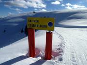 Signalisation des pistes sur le domaine skiable de Folgaria-Fiorentini