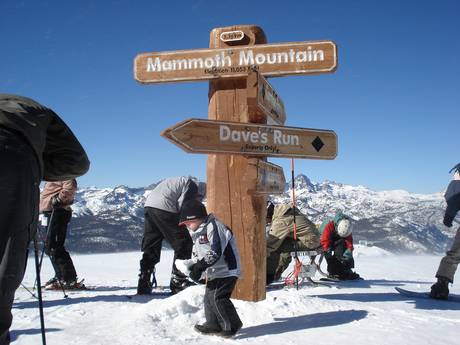 Ouest américain: indications de directions sur les domaines skiables – Indications de directions Mammoth Mountain