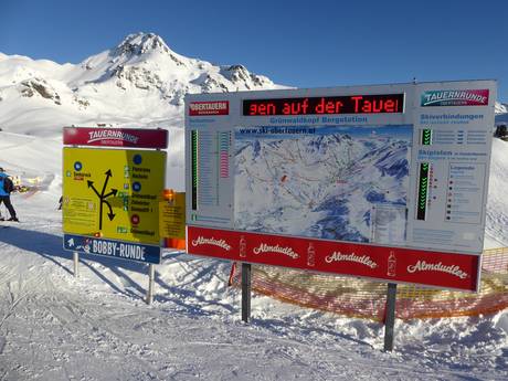Tauern de Radstadt: indications de directions sur les domaines skiables – Indications de directions Obertauern