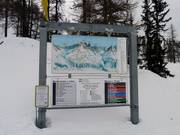 Plan des pistes sur le domaine skiable