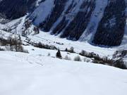 Vue sur les pistes de ski de fond dans le Lötschental