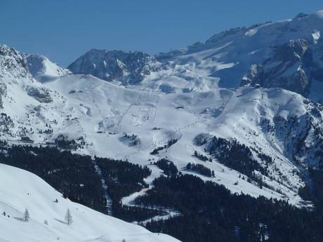 Val di Fassa: Taille des domaines skiables – Taille Belvedere/Col Rodella/Ciampac/Buffaure – Canazei/Campitello/Alba/Pozza di Fassa
