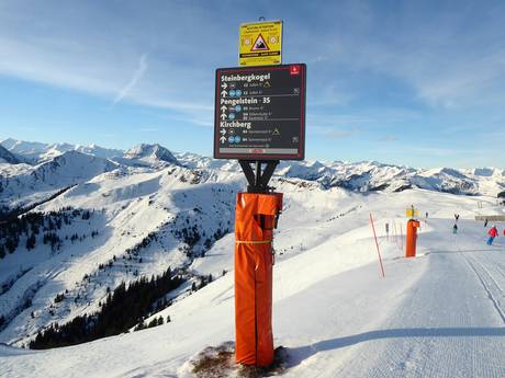 Kitzbüheler Alpen: indications de directions sur les domaines skiables – Indications de directions KitzSki – Kitzbühel/Kirchberg