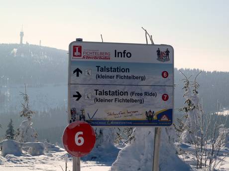 Monts Métallifères allemands: indications de directions sur les domaines skiables – Indications de directions Fichtelberg – Oberwiesenthal