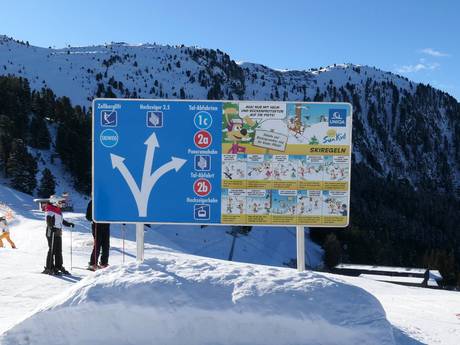 Pitztal: indications de directions sur les domaines skiables – Indications de directions Hochzeiger – Jerzens