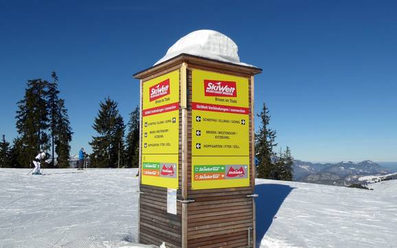 Wilder Kaiser: indications de directions sur les domaines skiables – Indications de directions SkiWelt Wilder Kaiser-Brixental