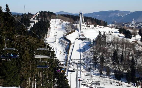 Le plus grand domaine skiable dans les régions allemandes de moyenne montagne – domaine skiable Winterberg (Skiliftkarussell)