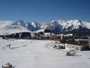 Vue sur les pistes pour débutants à l'Alpe d'Huez