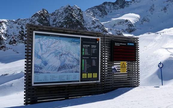 Kaunertal (vallée de Kauns): indications de directions sur les domaines skiables – Indications de directions Kaunertaler Gletscher (Glacier de Kaunertal)