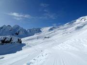 Vue sur les pentes freeride Knoll Ridge et Valley T-Bar