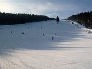 Vue depuis la station de vallée sur la piste