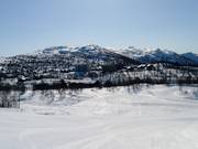 Vue sur les hébergements à Hovden