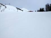 Piste damée dans le domaine skiable d’Åre