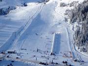 Vue sur l'espace débutants aux remontées Lamark à Hochfügen
