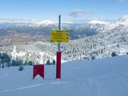 Signalisation des pistes sur l'Alpe Cermis
