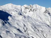 Vue depuis le Trittkopf sur Zürs jusqu'au Madloch-Joch