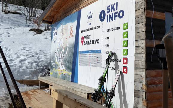 Sarajevo: indications de directions sur les domaines skiables – Indications de directions Babin Do – Bjelašnica
