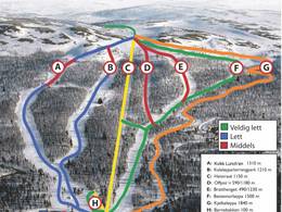 Plan des pistes Dagali Fjellpark