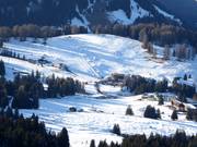 Vue sur les hébergements au Monte Pana