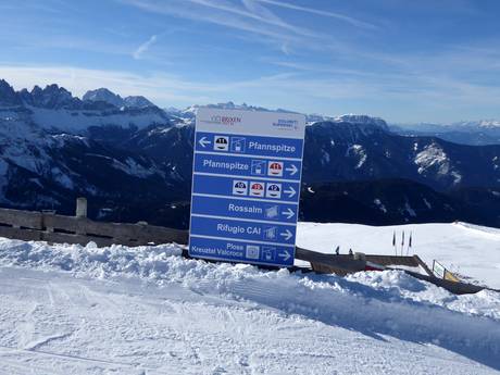 Val Pusteria (Pustertal): indications de directions sur les domaines skiables – Indications de directions Plose – Brixen (Bressanone)