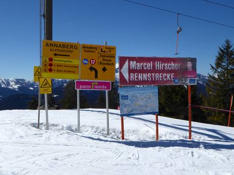 Gmunden: indications de directions sur les domaines skiables – Indications de directions Dachstein West – Gosau/Russbach/Annaberg