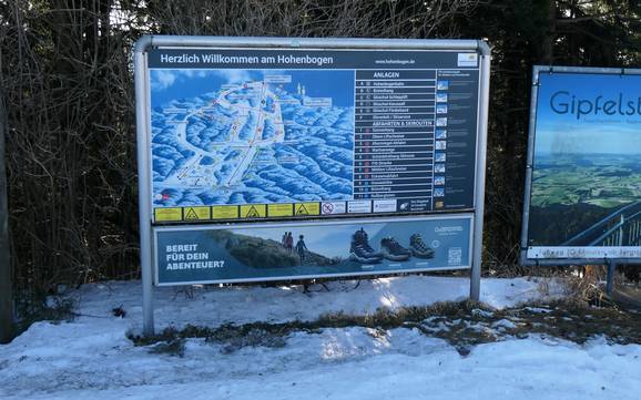 Cham: indications de directions sur les domaines skiables – Indications de directions Hohenbogen – Neukirchen bei Hl. Blut