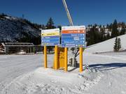 Signalisation des pistes dans le domaine skiable de Carezza