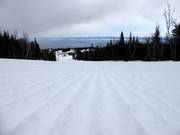 Piste damée dans le domaine skiable Le Massif de Charlevoix
