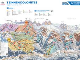 Plan des pistes 3 Zinnen Dolomites – Monte Elmo/Stiergarten/Croda Rossa/Passo Monte Croce