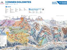 Plan des pistes 3 Zinnen Dolomites – Monte Elmo/Stiergarten/Croda Rossa/Passo Monte Croce