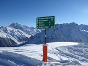 Signalisation des pistes dans le domaine skiable de Gargellen