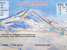 Plan des pistes Čičmany – Javorinka