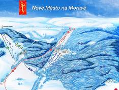 Plan des pistes Harusák – Nové Město na Moravě