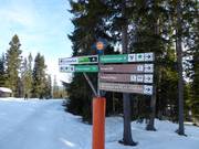 Signalisation des pistes dans le domaine skiable de Kläppen