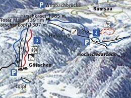 Plan des pistes Kollerlift – Bischofswiesen
