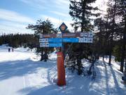 Signalisation des pistes dans le domaine skiable de Kläppen