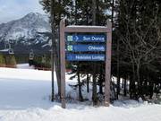 Signalisation des pistes dans le domaine skiable de Nakiska