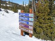 Signalisation des pistes dans le domaine skiable Big Sky