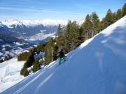 Piste Zirben-Abfahrt avec une pente de 80%